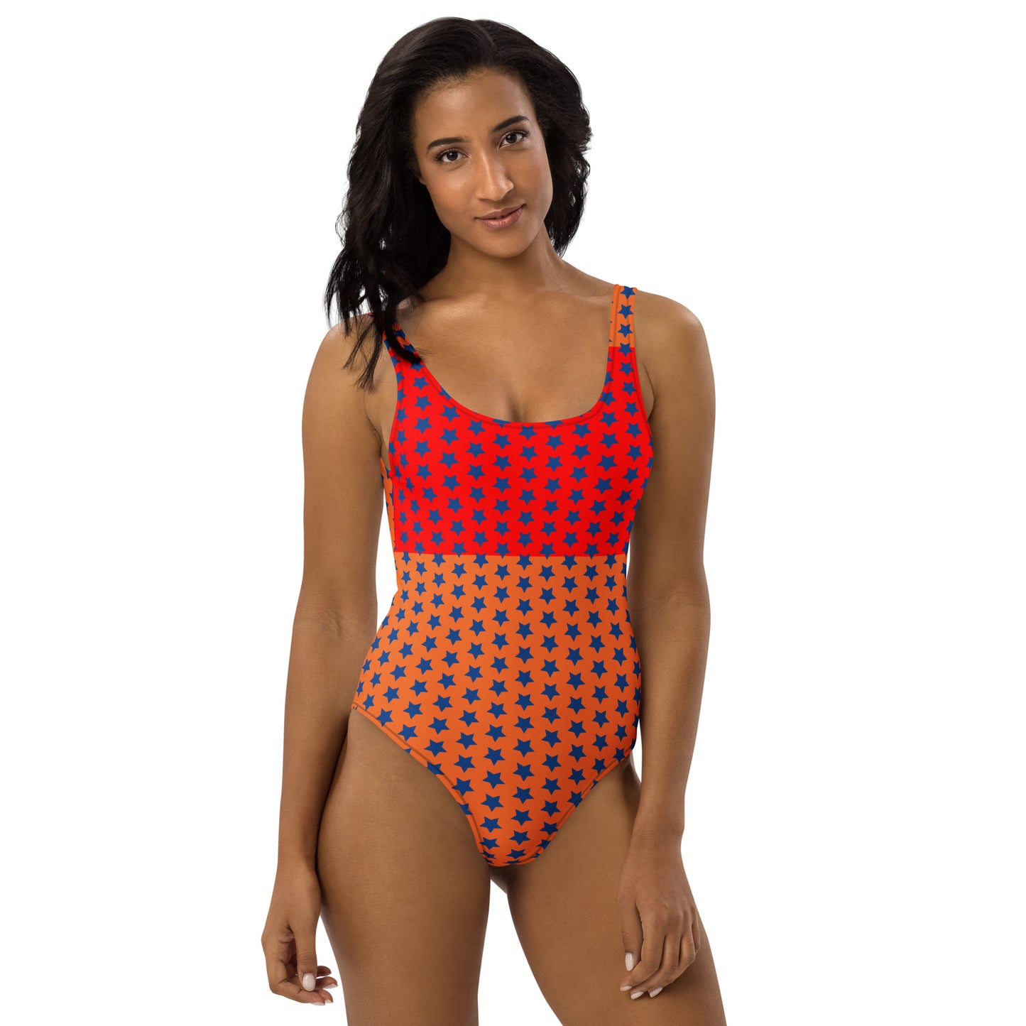 SPLASH ÉTOILÉ ORANGE/BLEU maillot de bain 1-pièce