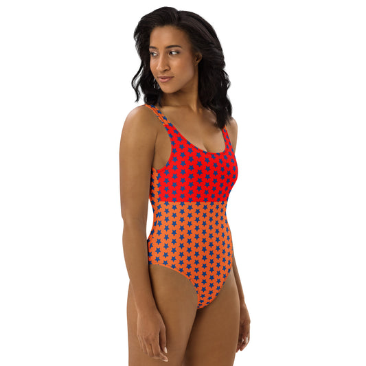 SPLASH ÉTOILÉ ORANGE/BLEU maillot de bain 1-pièce
